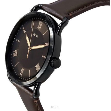Fossil Copeland brun læderrem Black Dial Quartz FS5666 Herreur
