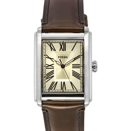 Fossil Carraway læderrem Cream Dial Quartz FS6012 herreur