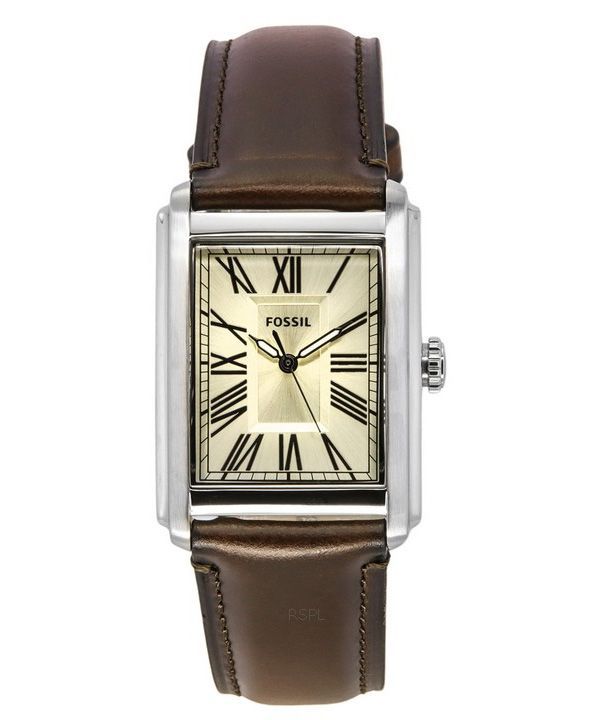 Fossil Carraway læderrem Cream Dial Quartz FS6012 herreur