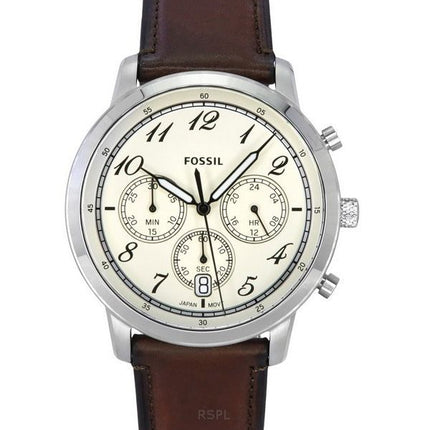 Fossil Neutra Chronograph læderrem Cream Dial Quartz FS6022 herreur