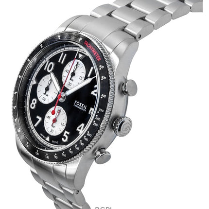 Fossil Sport Tourer Chronograph Rustfrit stål Black Dial Quartz FS6045 herreur