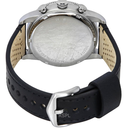 Fossil Sport Tourer kronograf læderrem rød urskive kvarts FS6086 herreur