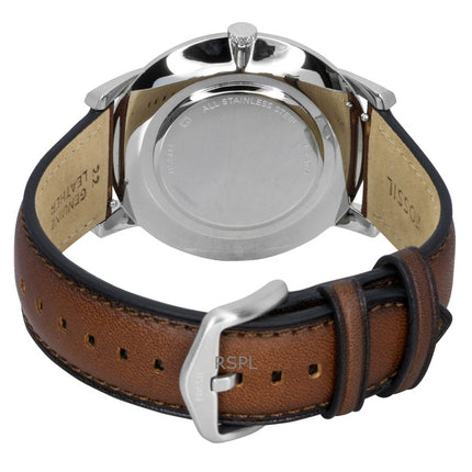 Fossil Minimalistisk Læderrem Grøn Skive Quartz FS6094 Herreur