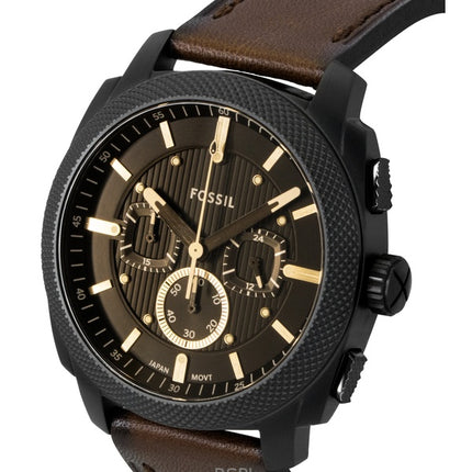 Fossil Machine Chronograph Læderrem Brun Skive Quartz FS6101 Herreur