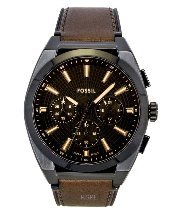 Fossil Everett Chronograph Leather Strap Brown Dial Quartz FS6108 Men's Watch
