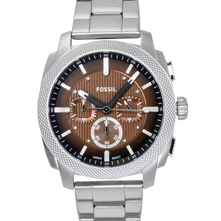 Fossil Machine Kronograf Rustfrit Stål Brun Skive Quartz FS6144 Herreur