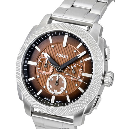 Fossil Machine Kronograf Rustfrit Stål Brun Skive Quartz FS6144 Herreur