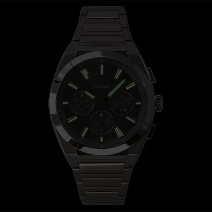 Fossil Everett kronograf rustfrit stål blå urskive kvarts FS6154 herreur