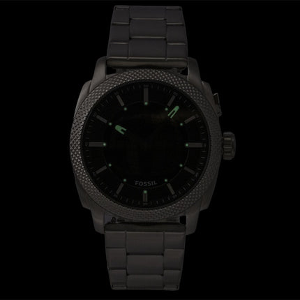 Fossil Machine Big Tic analog digital rustfrit stål sort urskive kvarts FS6155 dameur