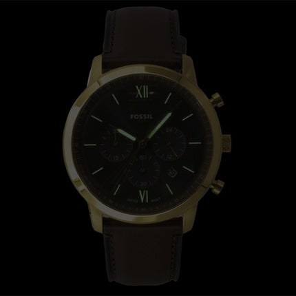 Fossil Neutra Kronograf Brun Læderrem Blå Skive Quartz FS6162 Herreur