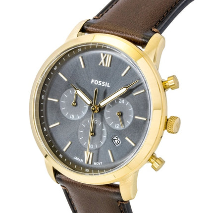 Fossil Neutra Kronograf Brun Læderrem Blå Skive Quartz FS6162 Herreur