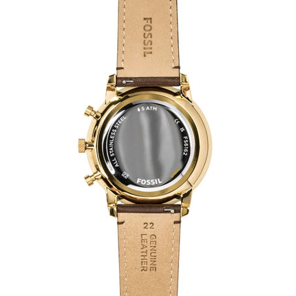 Fossil Neutra Kronograf Brun Læderrem Blå Skive Quartz FS6162 Herreur