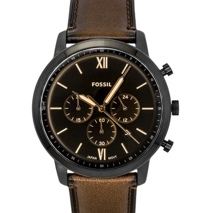 Fossil Neutra Kronograf Brun Læderrem Brun Skive Quartz FS6163 Herreur