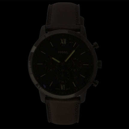 Fossil Neutra Kronograf Brun Læderrem Brun Skive Quartz FS6163 Herreur