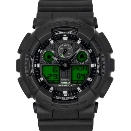 Casio G-Shock analog digital sort urskive harpiks kvarts GA-100BEG-1A 200M herreur