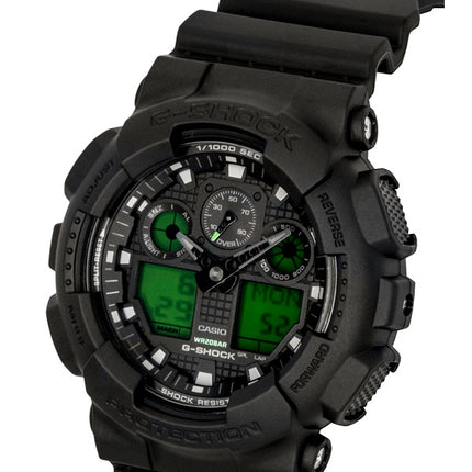 Casio G-Shock analog digital sort urskive harpiks kvarts GA-100BEG-1A 200M herreur