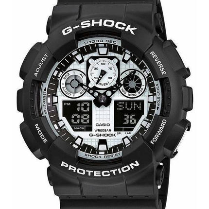 Casio G-Shock hvid og sort serien Analog Digital GA-100BW-1A Herreur