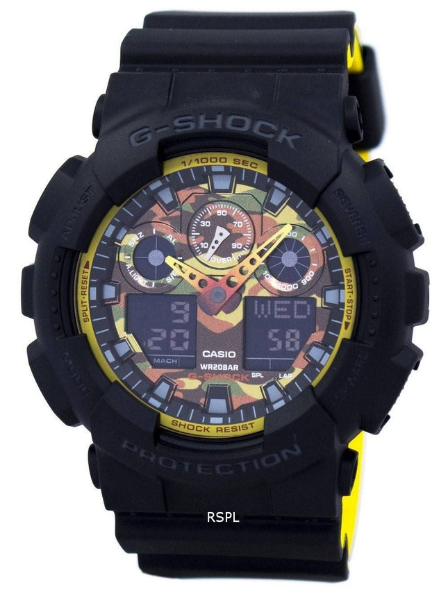 Casio G-Shock Shock Resistant verden tid Analog Digital GA-100BY-1A Herreur