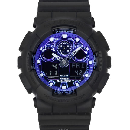 Casio G-Shock Analog Digital Resin Rem Blue Dial Quartz GA-100FL-1A 200M herreur