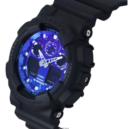 Casio G-Shock Analog Digital Resin Rem Blue Dial Quartz GA-100FL-1A 200M herreur