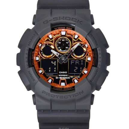 Casio G-Shock Analog Digital Resin Rem Multicolor Urskive Quartz GA-100FL-8A 200M herreur