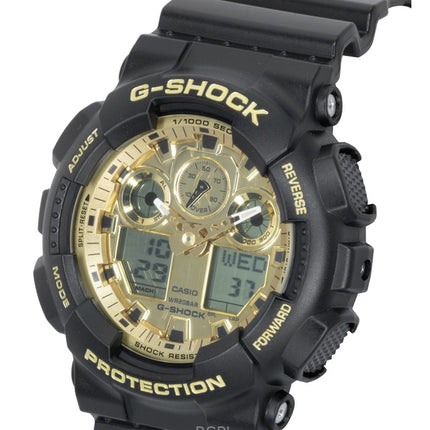 Casio G-Shock harpiksrem analog digital guld urskive kvarts GA-100GGB-1A9 200M herreur