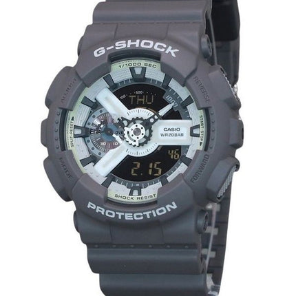 Casio G-Shock Hidden Glow Series Analog Digital Resin Rem Grå Urskive Quartz GA-110HD-8A 200M herreur