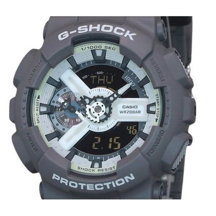 Casio G-Shock Hidden Glow Series Analog Digital Resin Rem Grå Urskive Quartz GA-110HD-8A 200M herreur