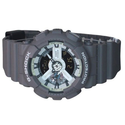 Casio G-Shock Hidden Glow Series Analog Digital Resin Rem Grå Urskive Quartz GA-110HD-8A 200M herreur