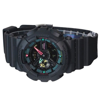 Casio G-Shock Analog Digital Multi Fluorescent Accents Series Resin Rem Black Dial Quartz GA-110MF-1A 200M herreur