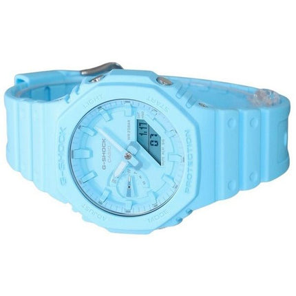Casio G-Shock analog digital biobaseret harpiksrem Blue Dial Quartz GA-2100-2A2 200M herreur