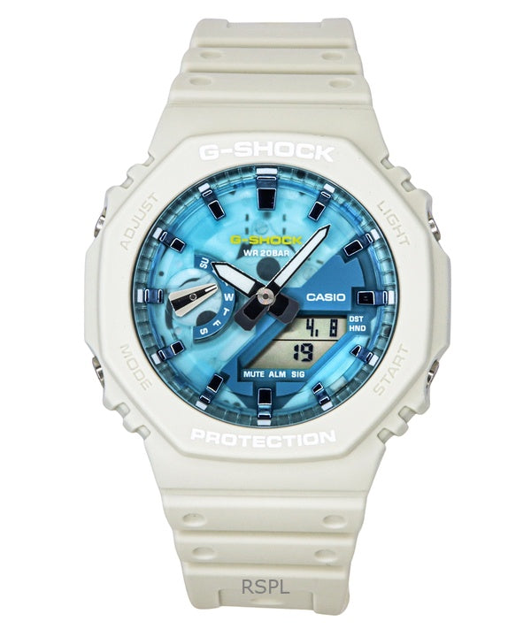 Casio G-Shock Analog Digital Bio-baseret harpiksrem Blue Dial Quartz GA-2100AS-5A 200M herreur