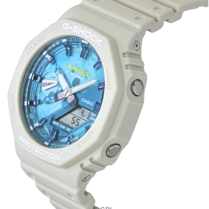 Casio G-Shock Analog Digital Bio-baseret harpiksrem Blue Dial Quartz GA-2100AS-5A 200M herreur