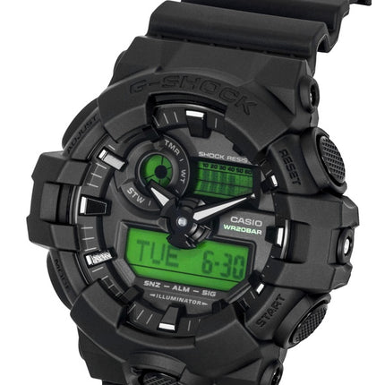 Casio G-Shock analog digital sort urskive harpiks kvarts GA-700BEG-1A 200M herreur