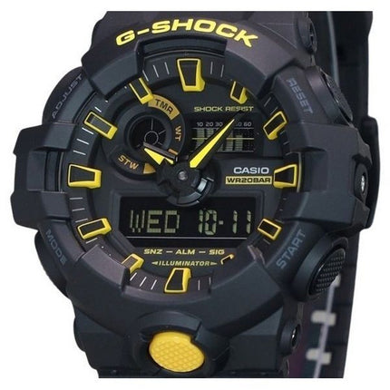 Casio G-Shock Advarsel Gul Analog Digital Resin-rem Sort Urskive Quartz GA-700CY-1A 200M herreur