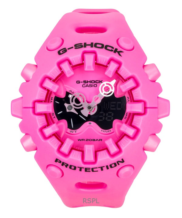 Casio G-Shock analog digital lyserød harpiksrem lyserød urskive kvarts GA-V01-4A 200M kvinders