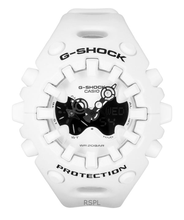 Casio G-Shock analog digital hvid harpiksrem hvid urskive quartz GA-V01-7A 200M herreur