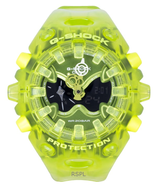 Casio G-Shock harpiksrem analog digital grøn urskive kvarts GA-V01SKE-3A 200M herreur