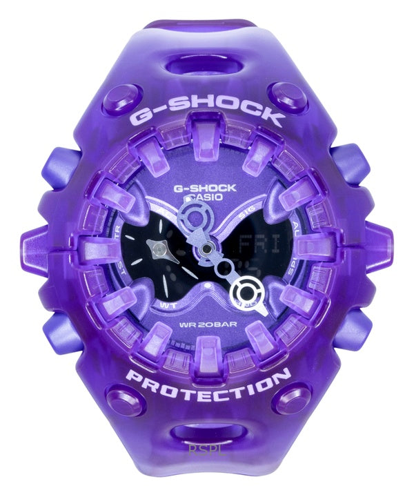 Casio G-Shock harpiksrem analog digital lilla urskive kvarts GA-V01SKE-6A 200M herreur