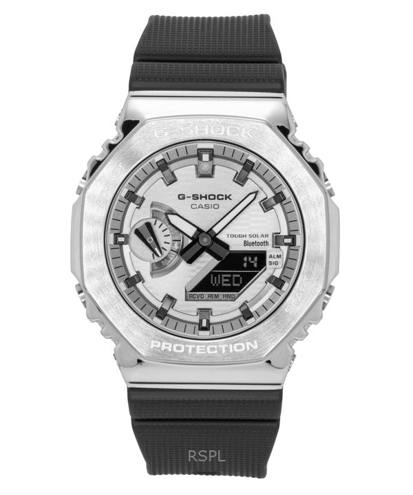 Casio G-Shock G-Steel biobaseret harpiksrem smartphone link analog digital grå urskive solcelle GBM-2100A-8B 200M herreur