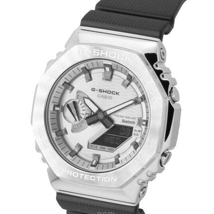 Casio G-Shock G-Steel biobaseret harpiksrem smartphone link analog digital grå urskive solcelle GBM-2100A-8B 200M herreur