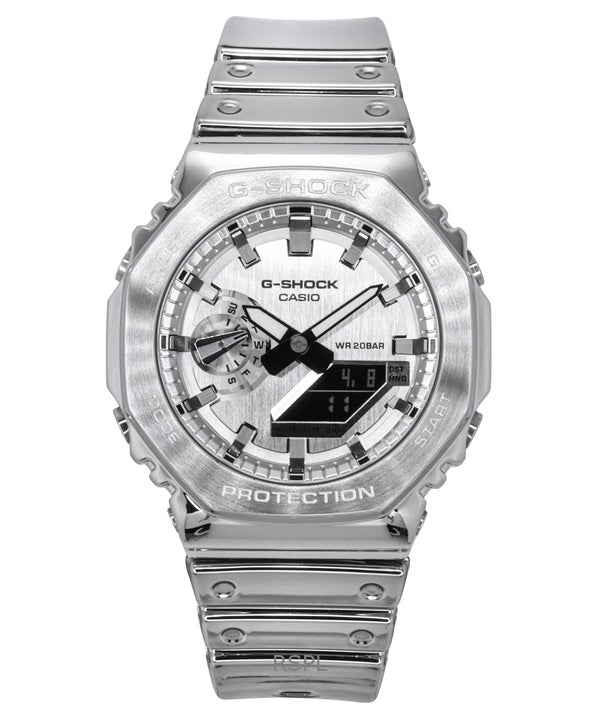 Casio G-Shock G-Steel Fin Metallic Hård Silikonerem Grå Urskive Quartz GM-2100YM-8A 200M herreur