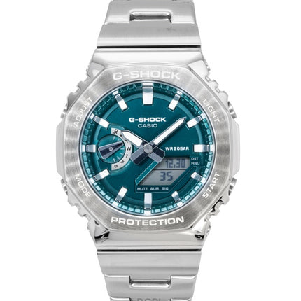 Casio G-Shock G-Steel analog digital rustfrit stål grøn urskive kvarts GM-2110D-3A1 200M herreur