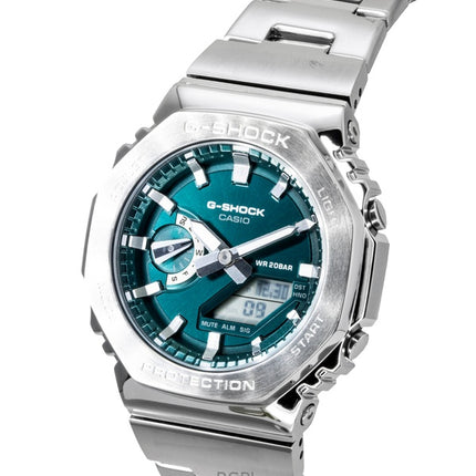 Casio G-Shock G-Steel analog digital rustfrit stål grøn urskive kvarts GM-2110D-3A1 200M herreur