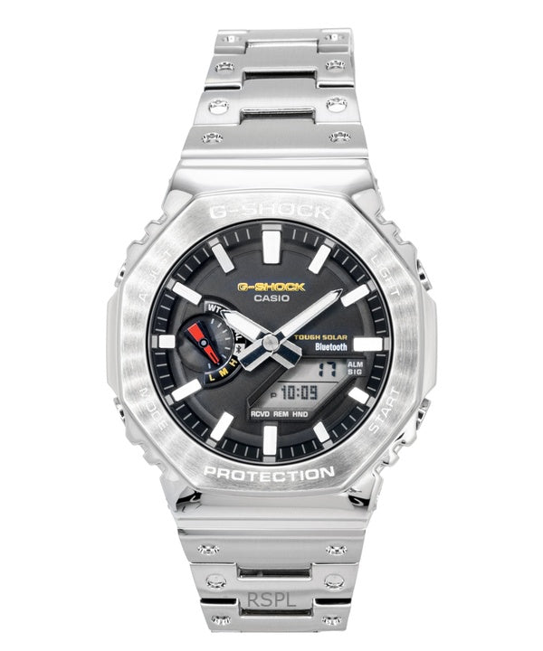 Casio G-Shock Full Metal Analog Digital Smartphone Link Rustfrit Stål Sort Urskive Solar GM-B2100SD-1C 200M Herreur