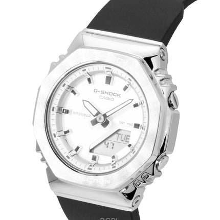 Casio G-Shock analog digital biobaseret harpiks sølv urskive kvarts GM-S2110-1A7 200M dameur
