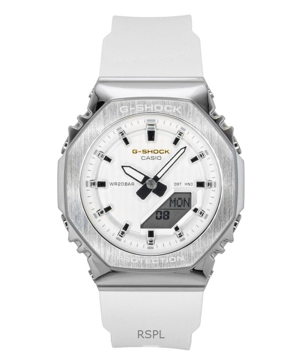 Casio G-Shock analog digital begrænset udgave biobaseret harpiksrem hvid urskive kvarts GM-S2110SH-7A 200M dameur