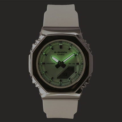 Casio G-Shock analog digital grøn urskive harpiksrem kvarts GM-S2110SR-7A 200M dameur