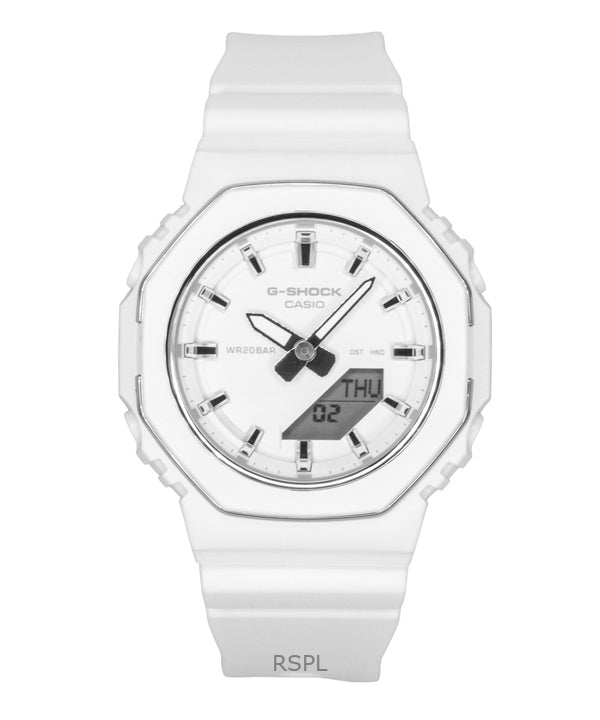 Casio G-Shock analog digital biobaseret harpiksrem hvid urskive kvarts GMA-P2110-7A 200M dameur