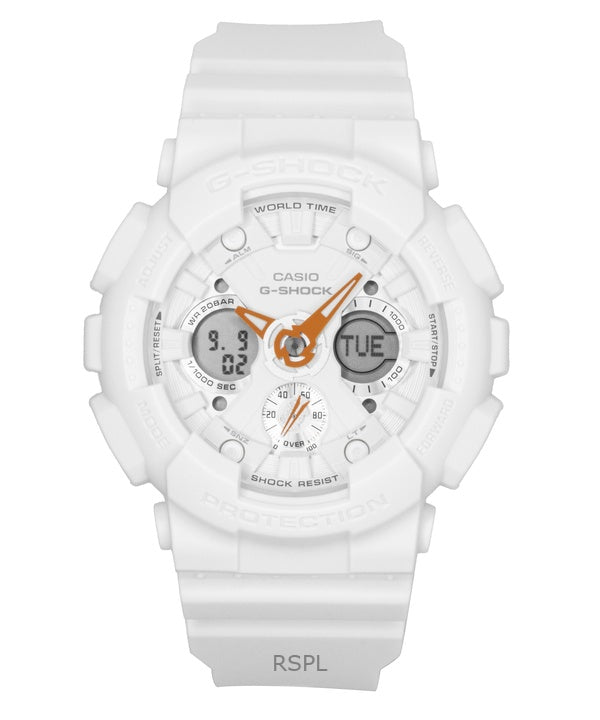 Casio G-Shock analog digital biobaseret harpiks hvid urskive kvarts GMA-S120SA-7A1 200M dameur